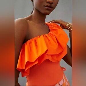Express M Ruffled One-Shoulder Women's bodysuit Pima Cotton 😍
